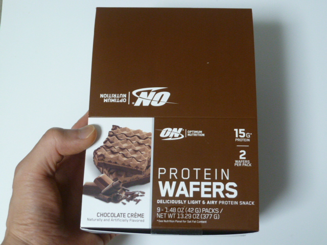 オプチマムのプロテインウエハースのチョコレートクリーム味