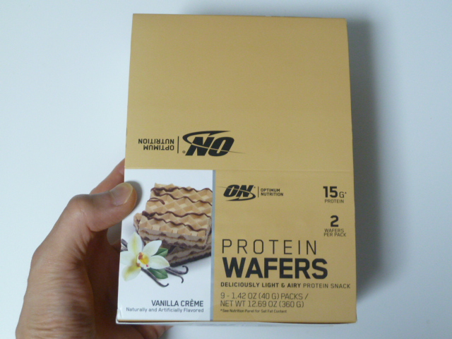 オプチマムのプロテインウエハースバニラクリーム味